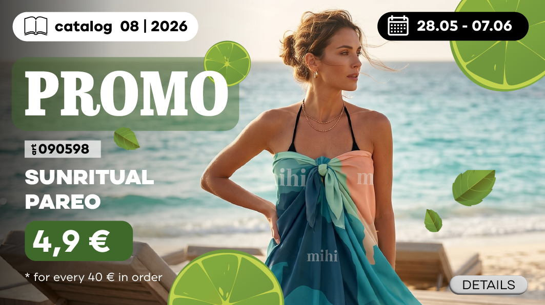 Get the SUNRITUAL Pareo for just 4,9€ with every 40€ purchase from the catalog